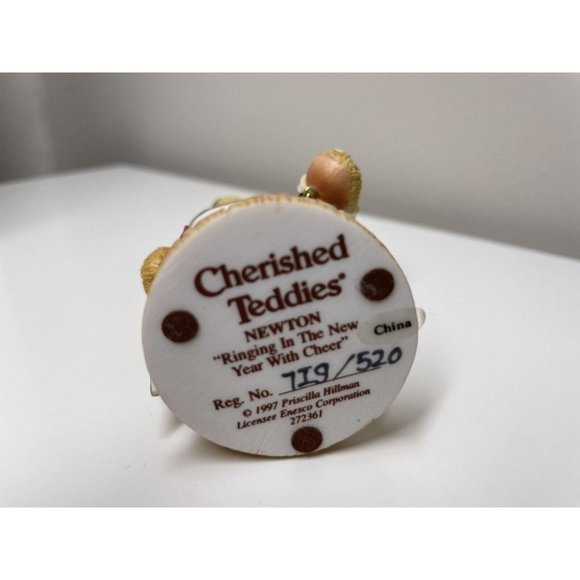 Cherished Teddies NEWTON Bear Ringing In The New Year With Cheer w. Original Box - Picture 7 of 7